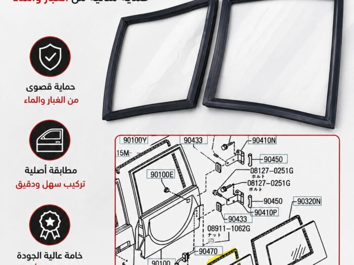 ربلات الزجاج للابواب الخلفيه